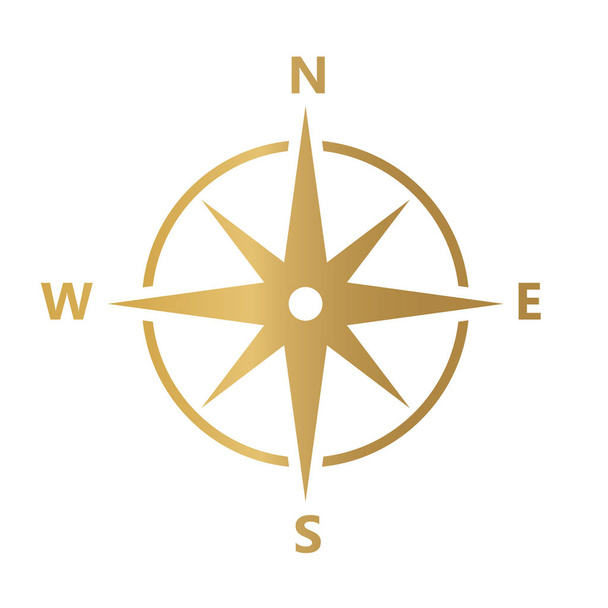 bússola dourada icon- ilustração vetorial
 - Vetor, Imagem