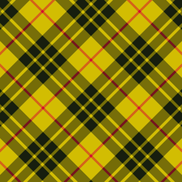 Tartan plaid yellow and black seamless checkered vector pattern. - Vector, Image