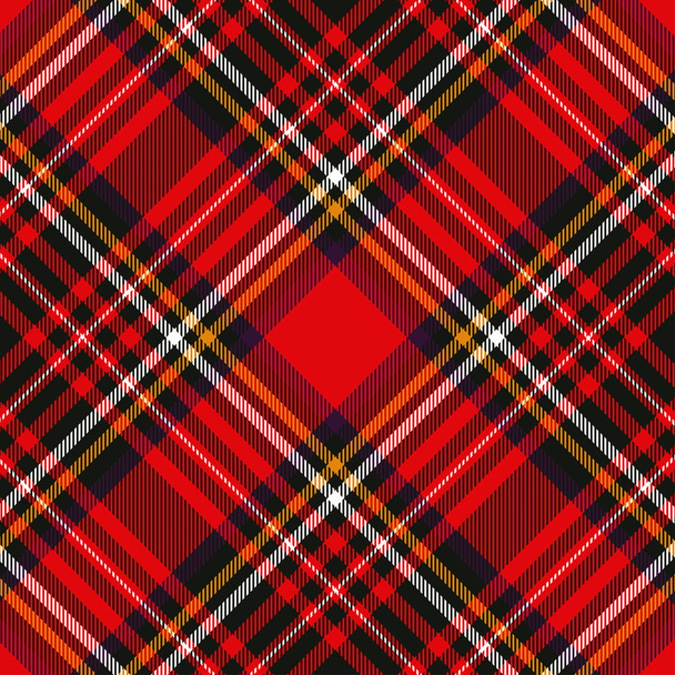 Tartan plaid red and black seamless checkered vector pattern. - Vector, Image