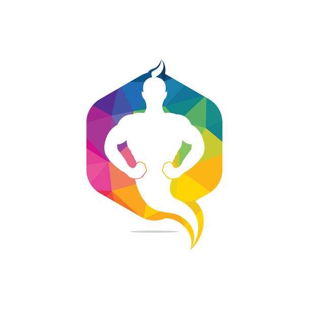 Genie Logo Tasarımı. Sihirli Fantezi Cin konsepti logosu. - Vektör, Görsel