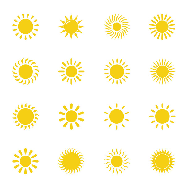 Auringon kuvake vektori eristetty, aurinko symboli - Vektori, kuva