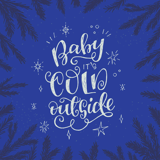 Baby it's cold outside holiday card - Διάνυσμα, εικόνα
