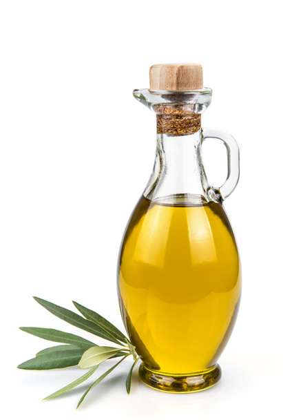 Olive oil bottle isolated on a white background. - Foto, Imagen