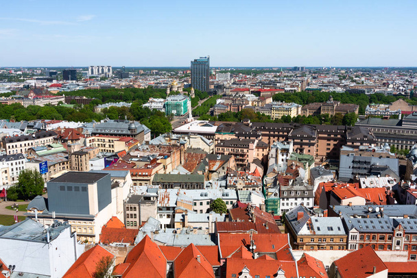 Aerial view of modern european city - Фото, изображение