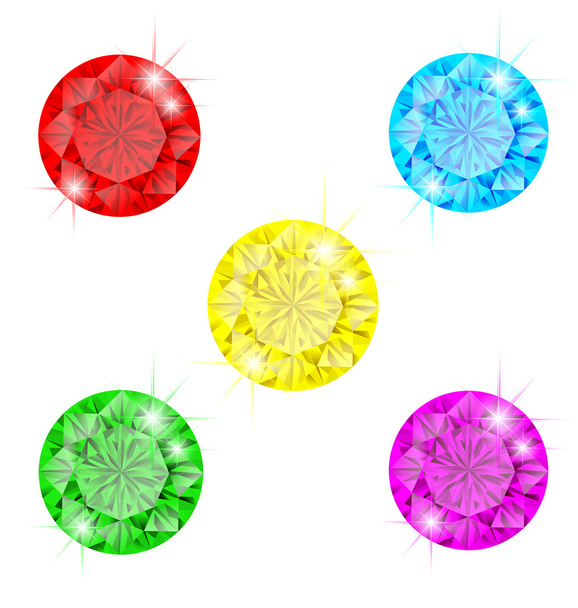 Reihe von farbigen Diamanten - Vektor, Bild