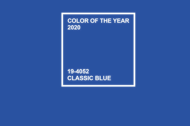 Fantom klasické modré barvy vzorek s bílým rámečkem a barevným indexem - Fotografie, Obrázek