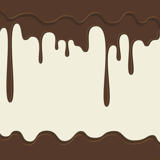 Dripping Melted Chocolates Isolated Background - Vector, Image