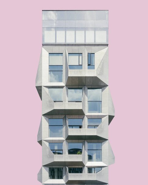 Vertical illustration of a metal structure on a pink background - Photo, Image