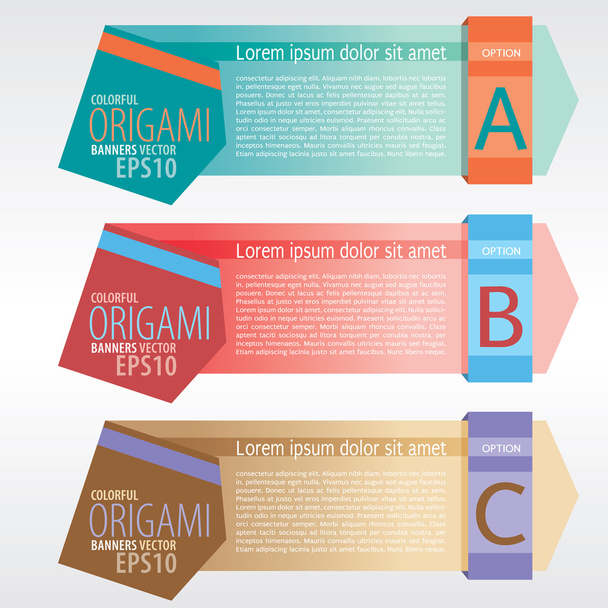 abstracte origami banners. - Vector, afbeelding