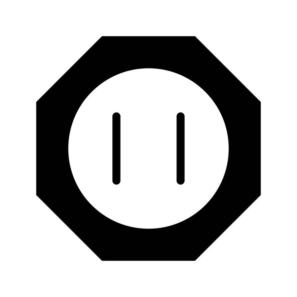 Botón de parada icono en estilo glifo. ilustración vectorial y editabl
 - Vector, imagen