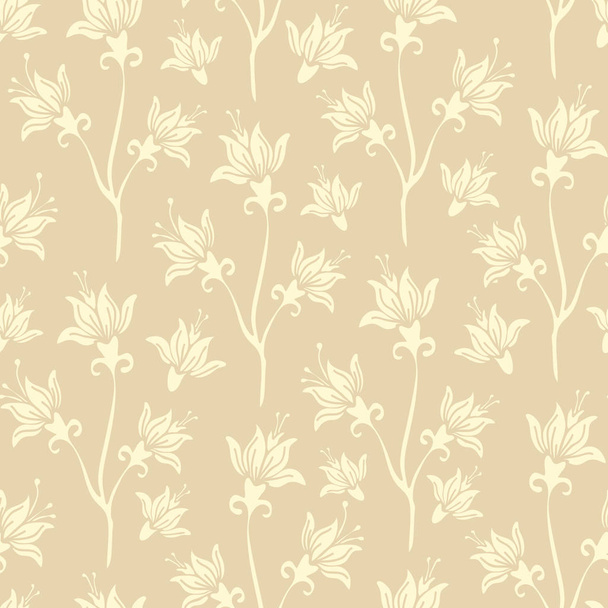 石の上の白いユリの花のパターン - ベクター画像