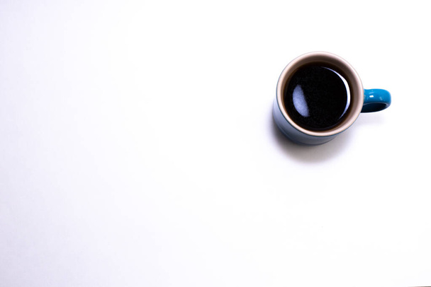 Blue cup of coffee - 写真・画像
