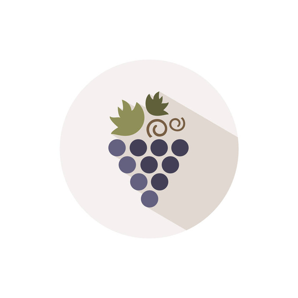 Viinirypäle Kuvake, jossa on varjo beige ympyrässä. Kaatuminen tasainen vektori kuva
 - Vektori, kuva