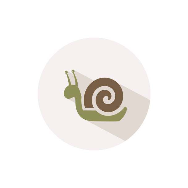Un escargot. Icône avec ombre sur un cercle beige. Illustration vectorielle plate chute
 - Vecteur, image