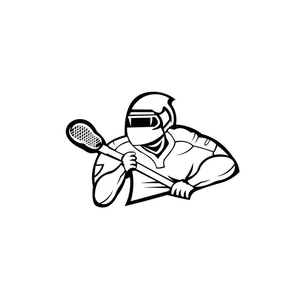 Lakros Amerikan Spor Rozeti Logosu Turnuvası, Şablon Vektörü. - Vektör, Görsel