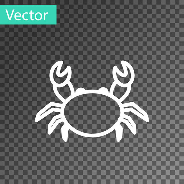 White line Crab icon isolated on transparent background. Vector Illustration - Vector, Image