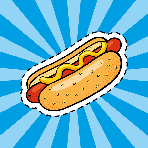 hot dog icon vector illustration - Vector, imagen