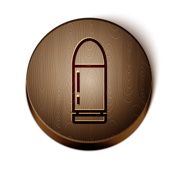 Linea marrone icona Bullet isolato su sfondo bianco. Pulsante cerchio in legno. Illustrazione vettoriale
 - Vettoriali, immagini