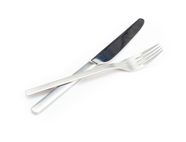 Fourchette et couteau en acier inoxydable
 - Photo, image