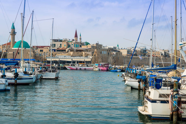 AKKO, Acre barcos da cidade velha ISRAEL
 - Foto, Imagem