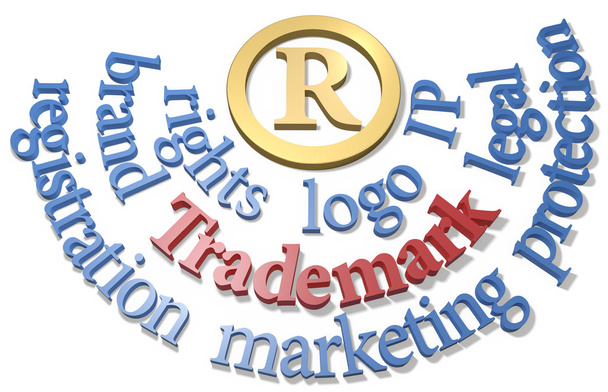 Palavras de marca registrada em torno do símbolo IP R
 - Foto, Imagem