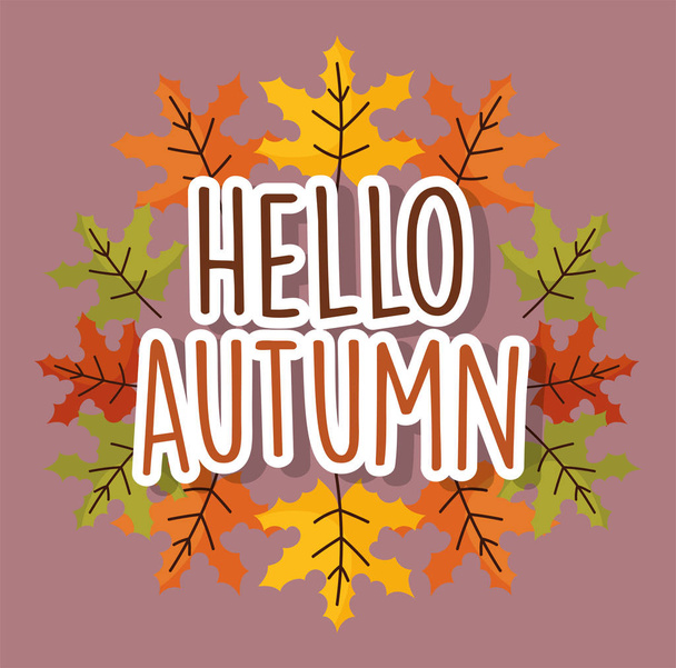 hello autumn season flat design - Wektor, obraz