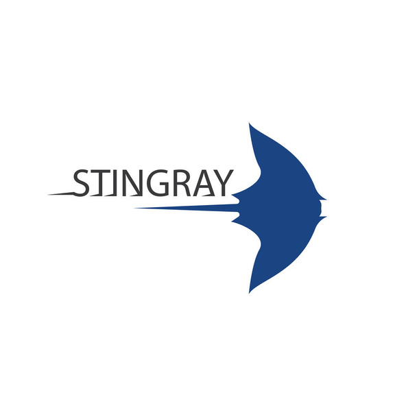 Stingray logo ilüstrasyon vektörü düz tasarım - Vektör, Görsel
