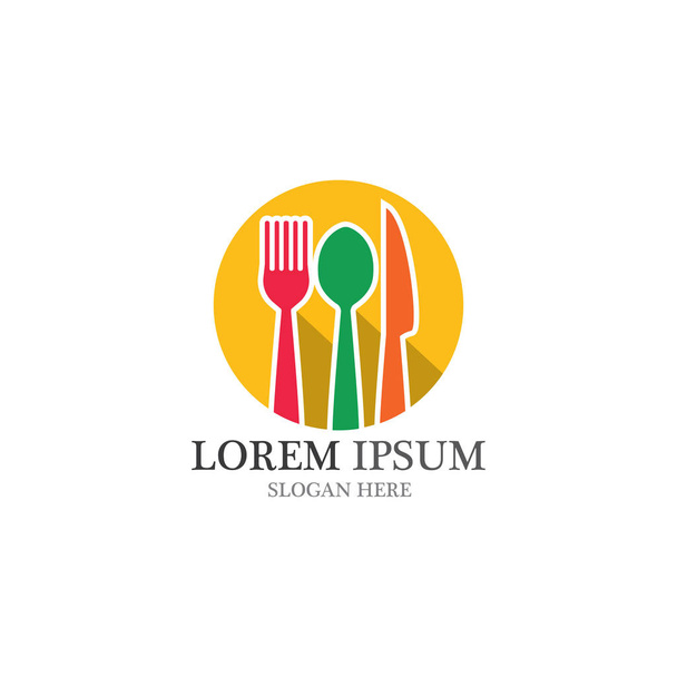 Fork and spoon logo restaurant vector  - Vector, Image
