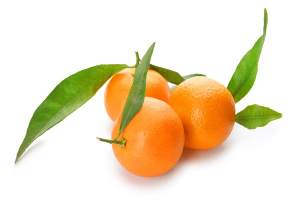 Sweet tangerines on white background - Photo, image