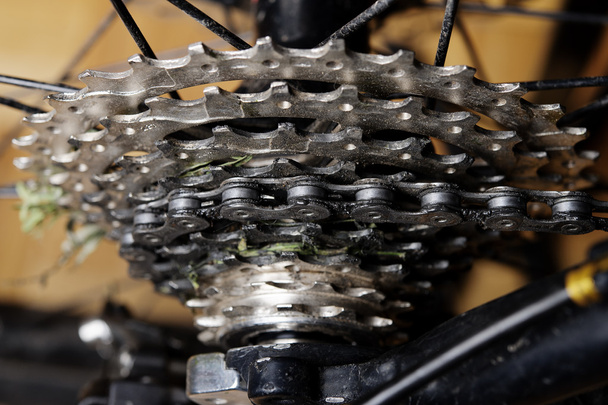 Casete de bicicleta sucia
 - Foto, imagen