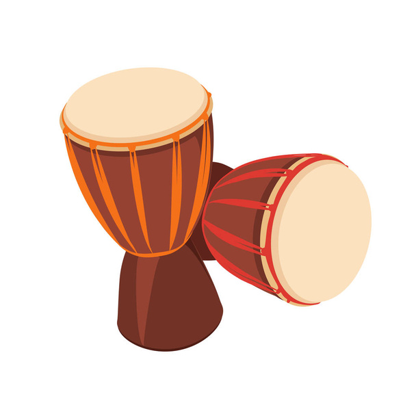 Two african Djembe Drum. - Vektor, kép