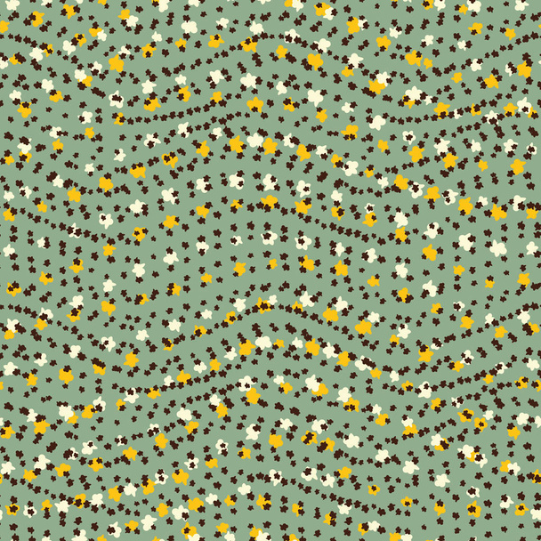 padrão de vetor sem costura com linhas onduladas feitas de pequenas formas florais simpole
 - Vetor, Imagem