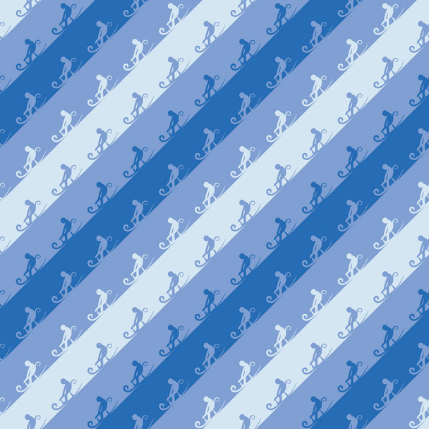naadloze vector diagonale strepen patroon met sleeën mensen - Vector, afbeelding