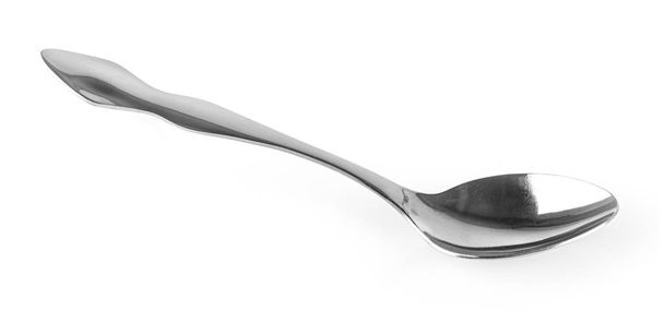 Metal table spoon on white background - Photo, Image