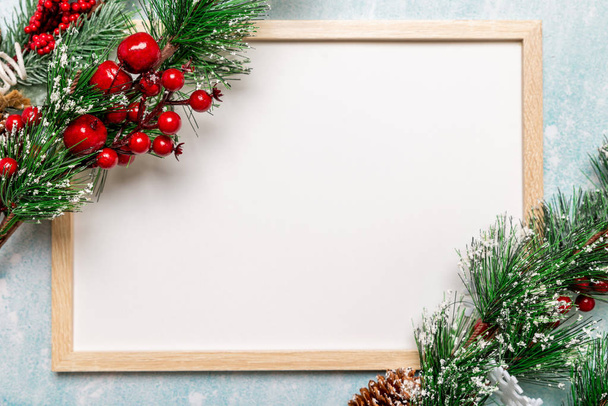 wooden frame inscription merry Christmas - Φωτογραφία, εικόνα