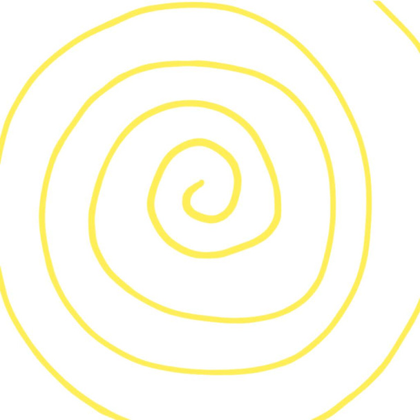 Yellow spiral, funny hallucinations pattern, hand drawn. - Photo, Image