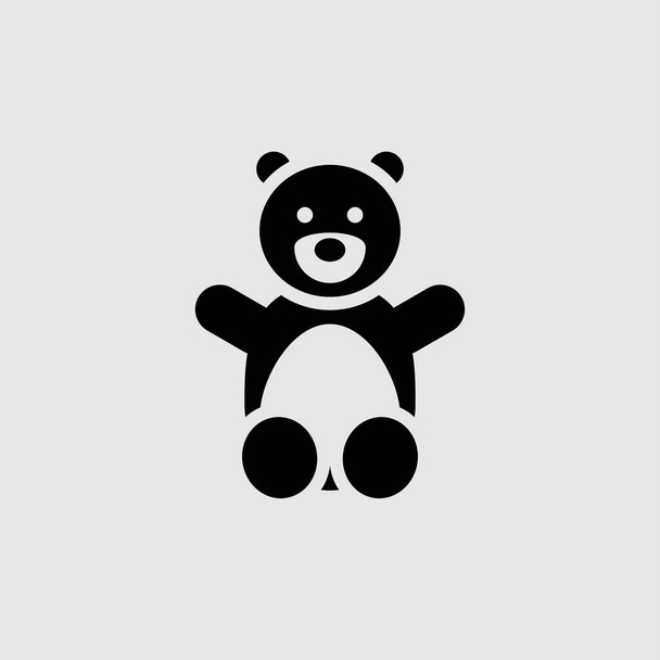 Teddybär-Vektor-Symbol. Flaches Schild für mobiles Konzept und  - Vektor, Bild