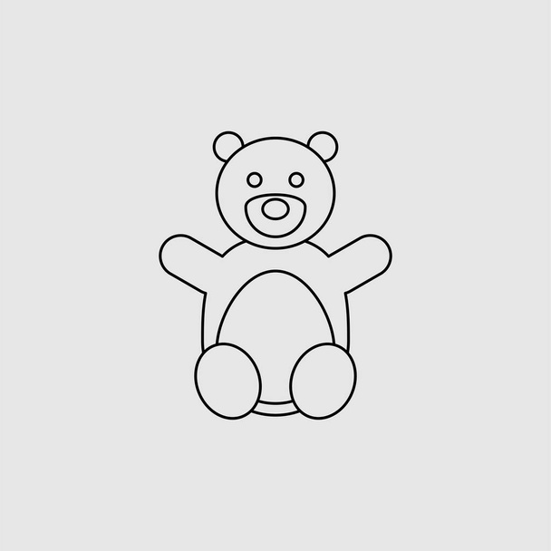 Значок вектора медведя Тедди. Подкладка плоского знака для мобильной концепции и w
 - Вектор,изображение