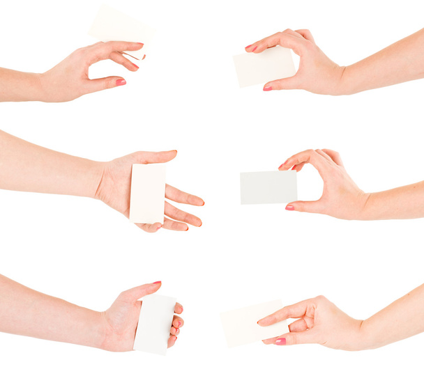 Hand hold blank business card - Фото, зображення