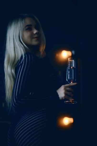 sexy czech blonde girl in home interior, beautiful adult model - Fotoğraf, Görsel