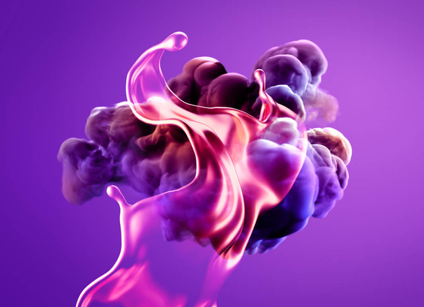 Colorful smoke. 3d illustration, 3d rendering. - Photo, Image