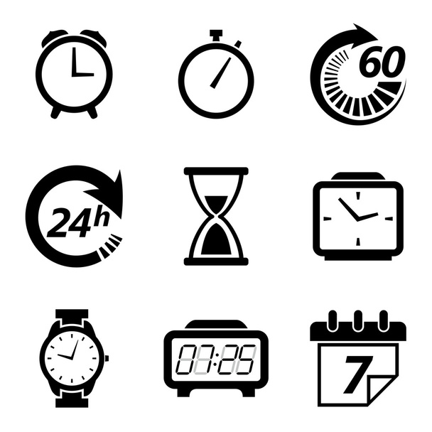 Clock and time icons - Foto, Bild