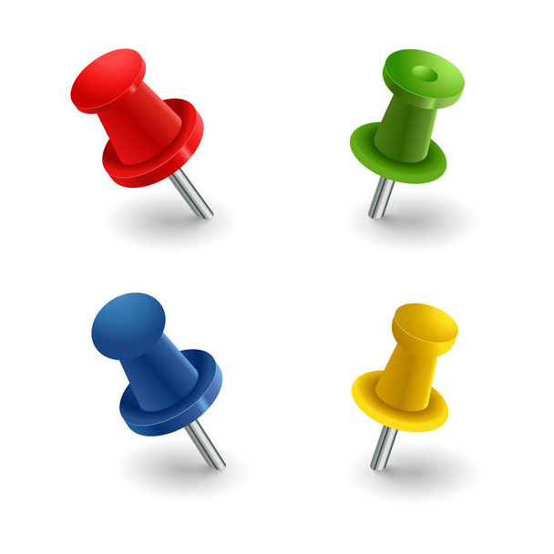 Set colored pins - Vektor, Bild