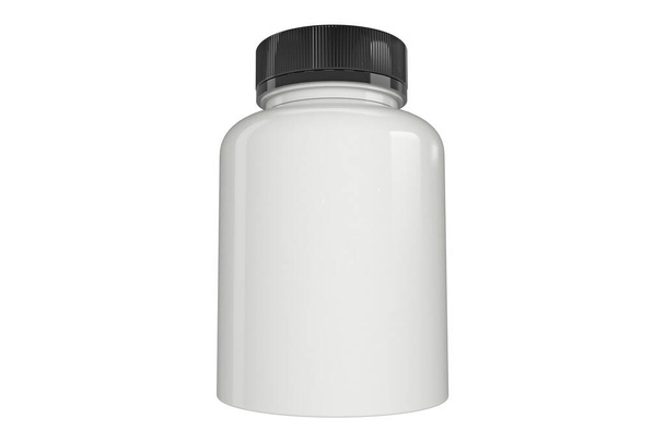 blanco fles water geïsoleerd op witte achtergrond - Foto, afbeelding