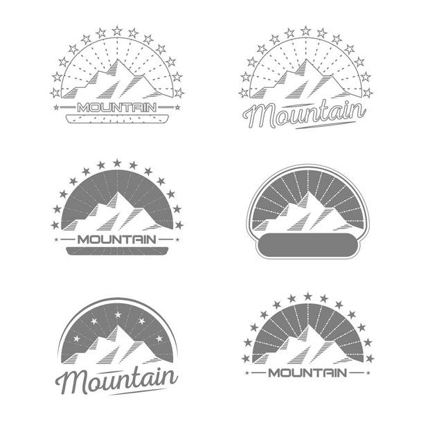 σύνολο από βουνό περιπέτεια και την αποστολή λογότυπο σήματα - Διάνυσμα, εικόνα