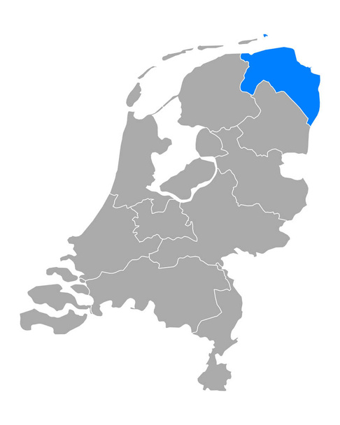 Karte von Groningen in den Niederlanden - Vektor, Bild