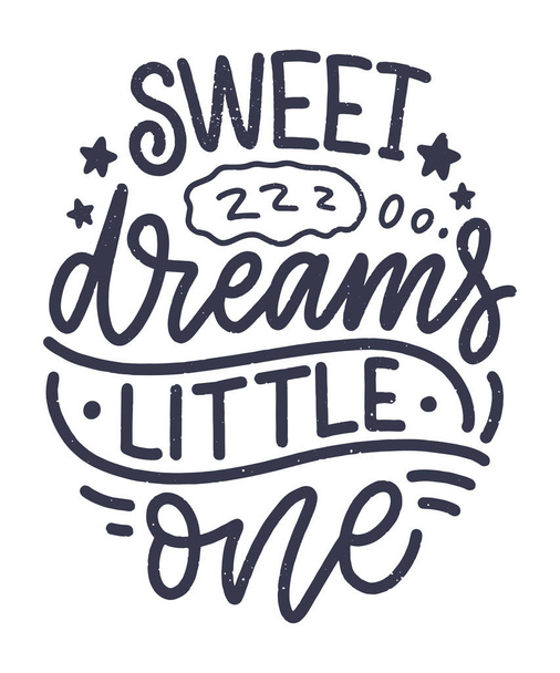 Lettering Slogan about sleep and good night. Vector illustration design for graphics, prints, posters, cards, stickers and other creative uses - Vecteur, image