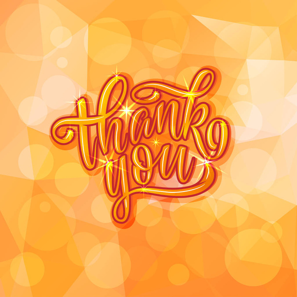 Thank You handwritten inscription. Hand drawn lettering for cards, banners, posters. Vector illustration. - Vettoriali, immagini