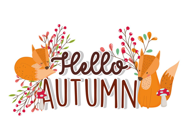hello autumn season flat design - Vector, Image