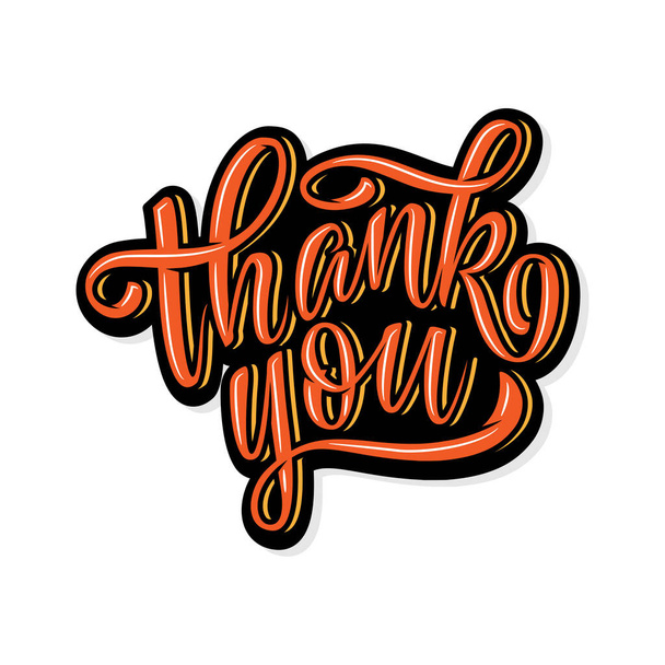 Thank You handwritten inscription. Hand drawn lettering for cards, banners, posters. Vector illustration. - Vector, afbeelding